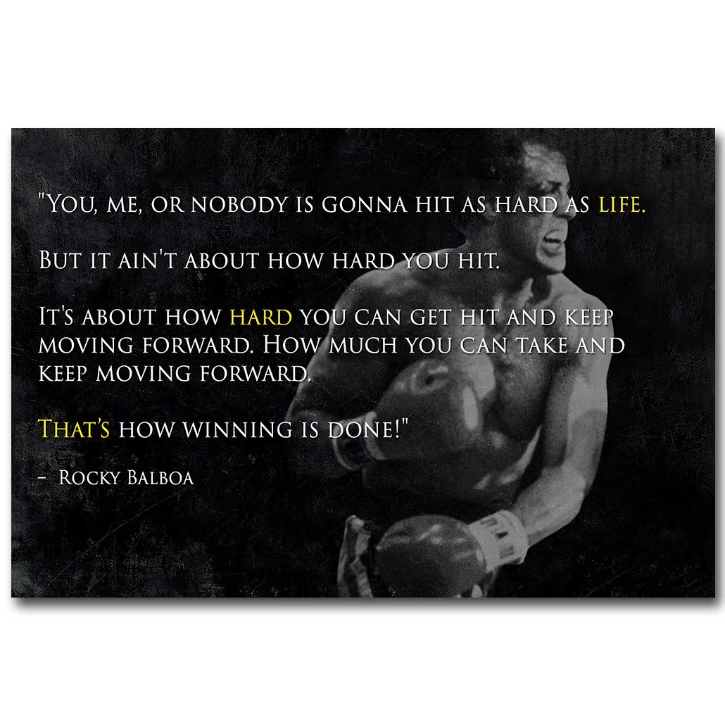 ROCKY BALBOA Motivational Quote Poster Art Silk Fabric ROCKY BALBOA Motivational Quote Poster Art Silk Fabric
