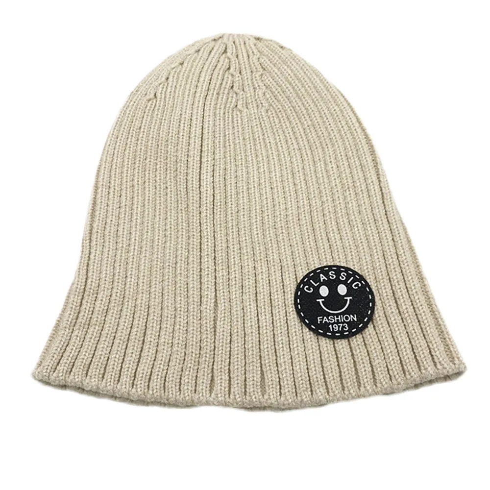 

2019 Fashion Hat NewFashion Winter Children Baby Infant Baby Kid Beanie Girl Cap Cotton Knitted Letter Warm Smile Chil