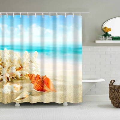 Sunshine пляжные занавески для душа водонепроницаемое полотно из полиэстера высокого качества Занавески для ванной комнаты Mildewproof Штора для ванной комнаты - Цвет: c0520