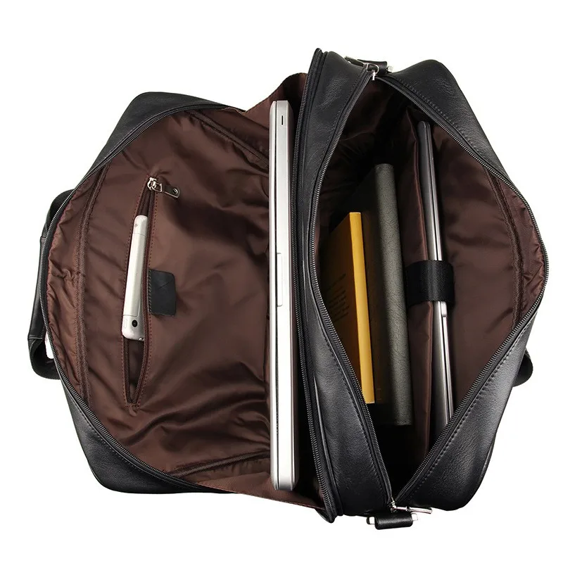 Nesitu большой черный кофе натуральная кожа бизнес дорожная сумка 14 ''15,6'' ноутбук мужской портфель сумки M7319