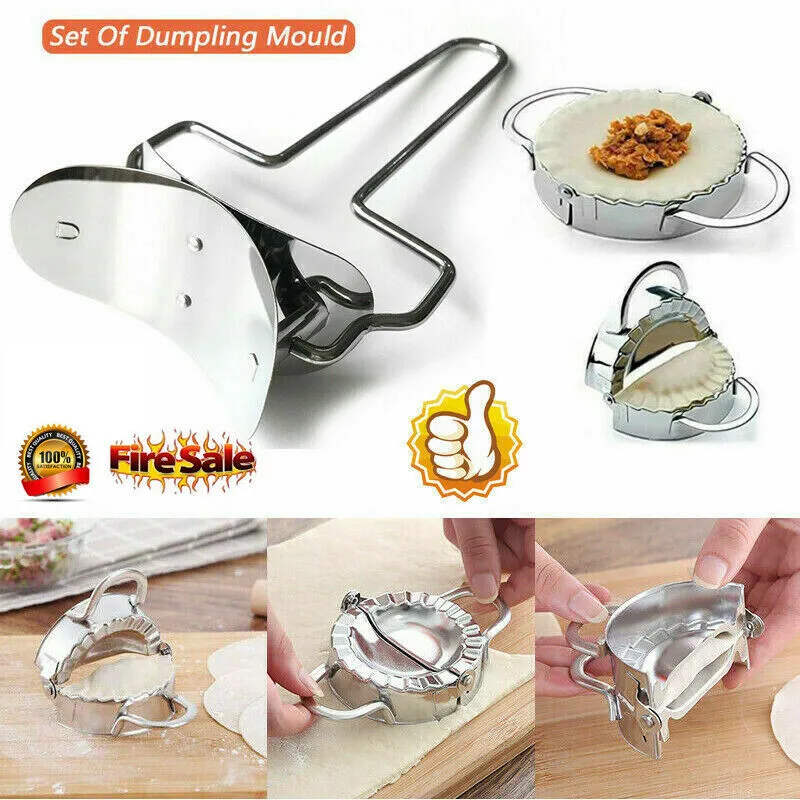 

Hot Dumpling Pie Ravioli Making Mould Maker Cutter Stainless Steel Dough Presser Kitchen Tool Set
