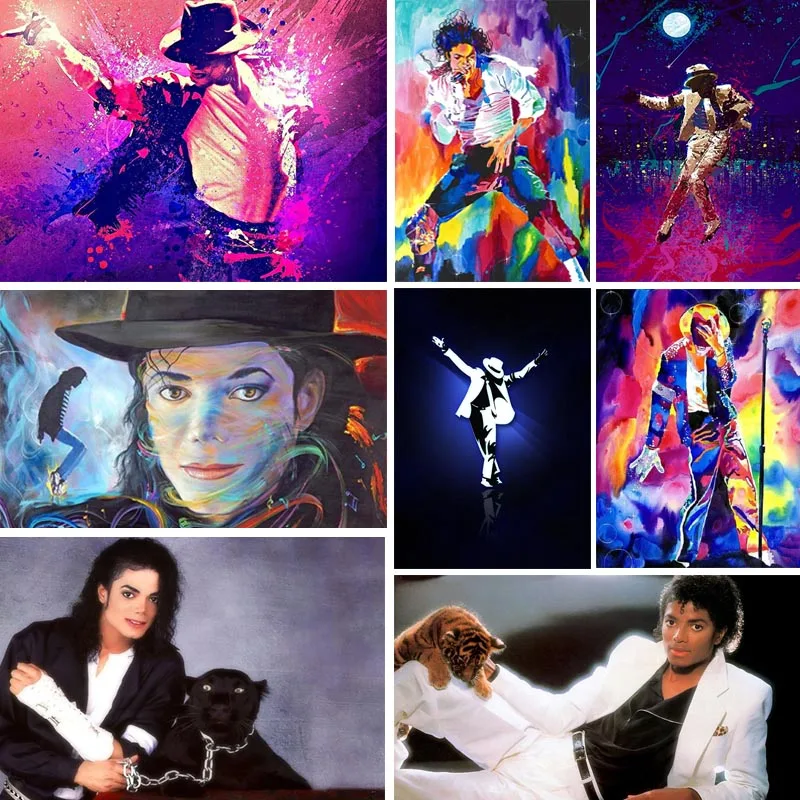 

5d Diy Diamond Painting Michael Jackson Diamant Painting Character Cartoon Diamond Embroidery Dancer Mosaic Home Decor Gift Y29