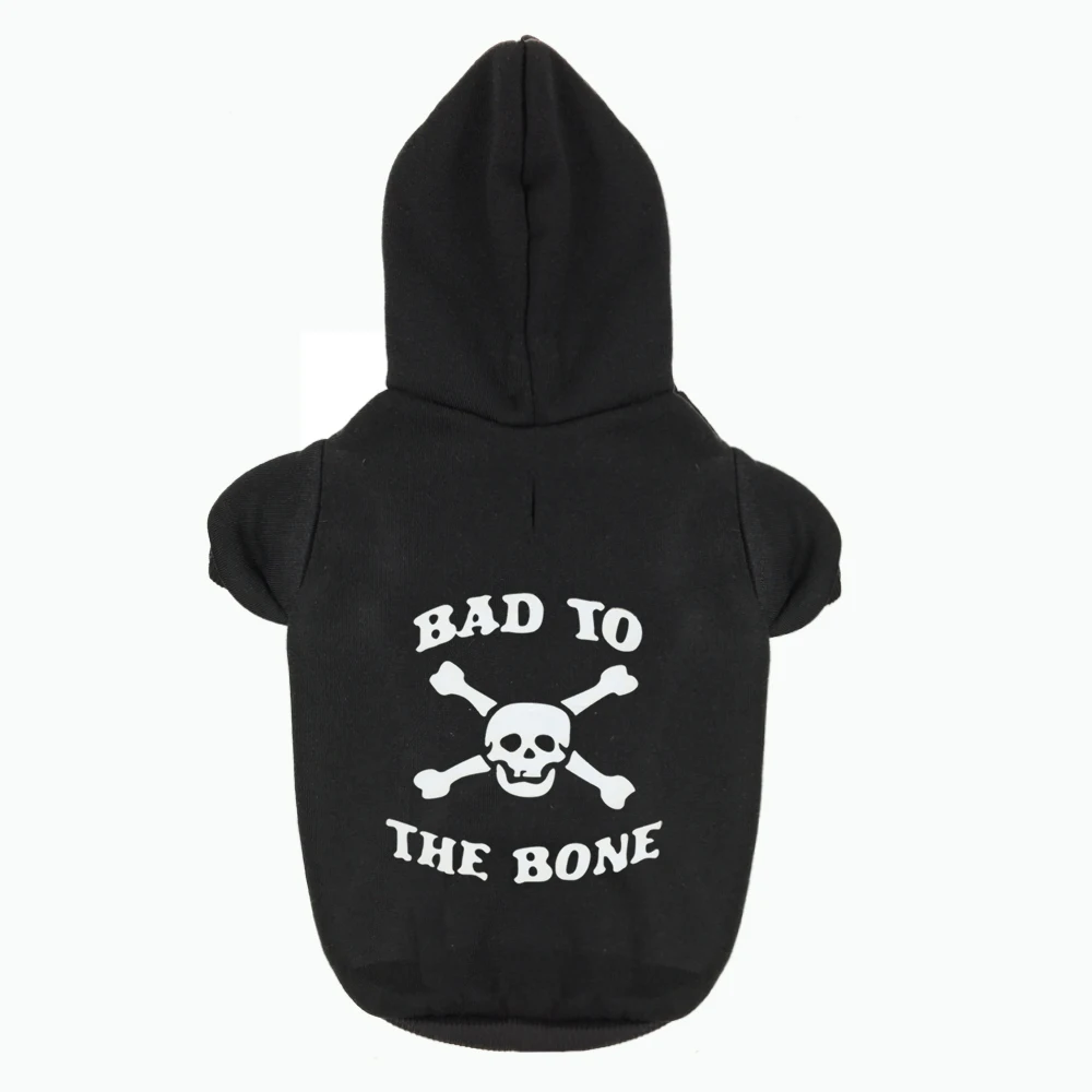 BAD TO THE BONE печатных Pet Puppy Одежда для собак, худи Джемперы костюмы для чихуахуа чашка уход за ребенком и большой товары собак - изображение