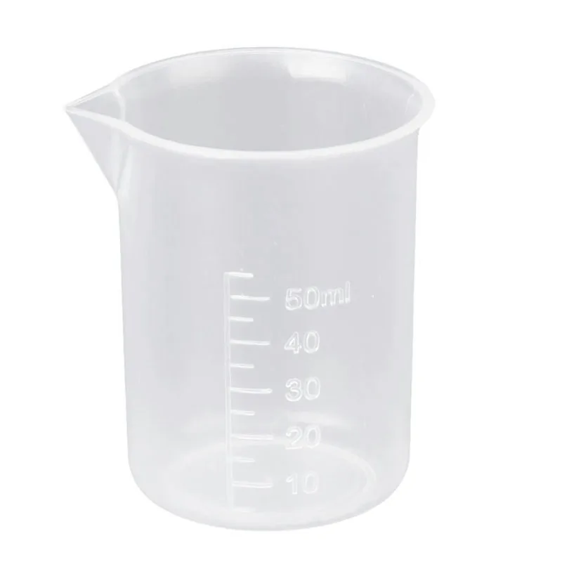 

50mL Graduated Beaker Clear Plastic Measuring Cup New Practical Office School Laboratory Supplies 66CY