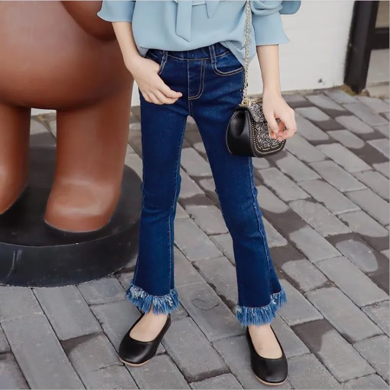 2023 Autumn Children Girls Long Jeans Pants Fashion Cotton Tassel Flare 2023-autumn-children-girls-long-jeans-pants-fashion-cotton-tassel-flare