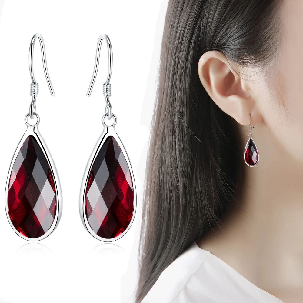 

ECODAY Crystal Waterdrop Earrings for Women Silver Gold Color Earings Brincos Jewelry Clip On Earrings Bijoux