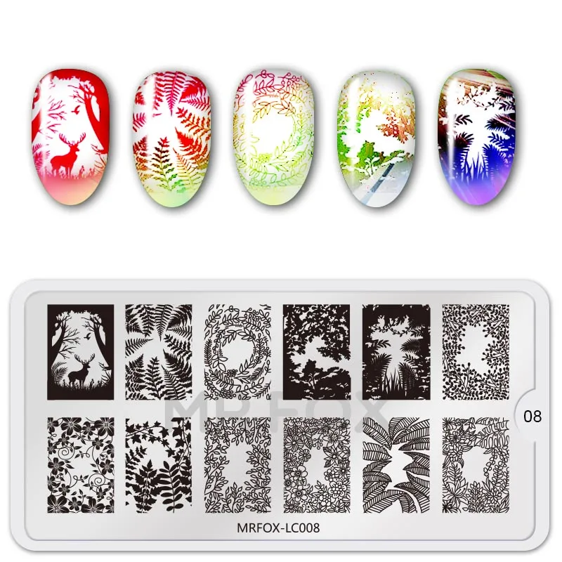 

1pcs Nail Flowering leaf cactus Image Plates Nail Stamping Plates Stainless Steel Nail Art Stamp Template Manicure Nail Tools
