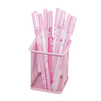 

12pcs/lot Lovely Girls Heart Pink Cherry Blossom gel pen 0.5mm black ink office school stationery supplies