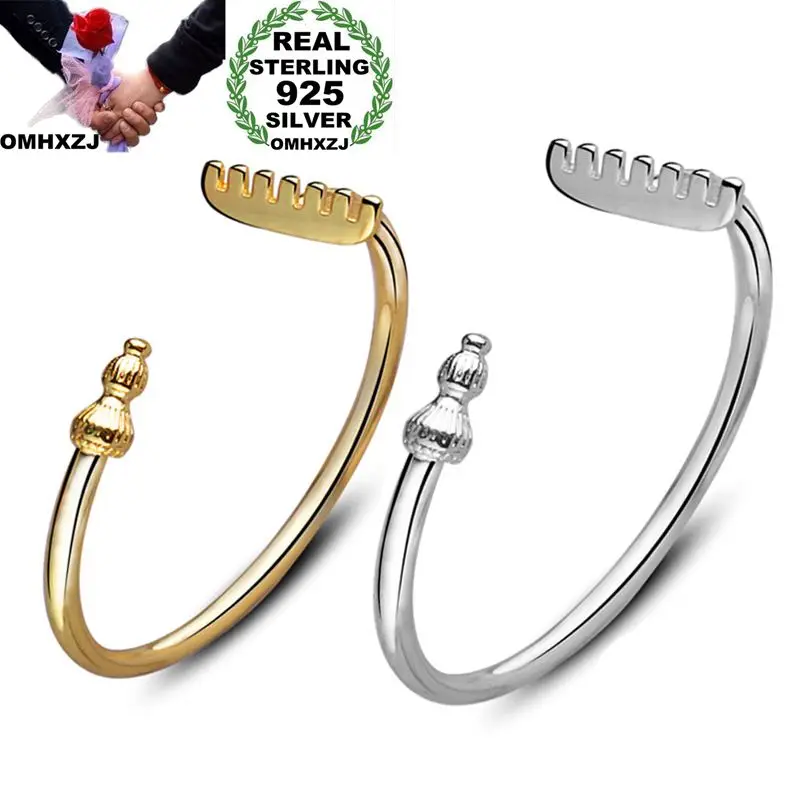 OMHXZJ Wholesale Personality Fashion Woman Girl Party Gift Weapon Open 925 Sterling Silver 18KT Gold Cuff Bangle Bracelet BR177 | Украшения
