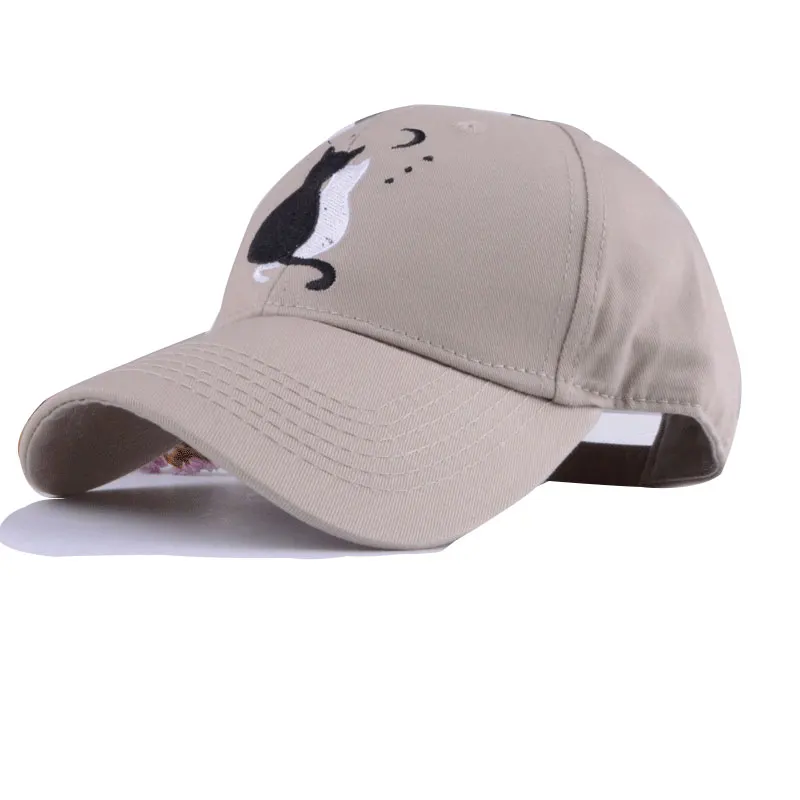  baseball cap men women mens baseball cap men black cap dad hat embroidery two cat  gorras de animales animal cap (22)