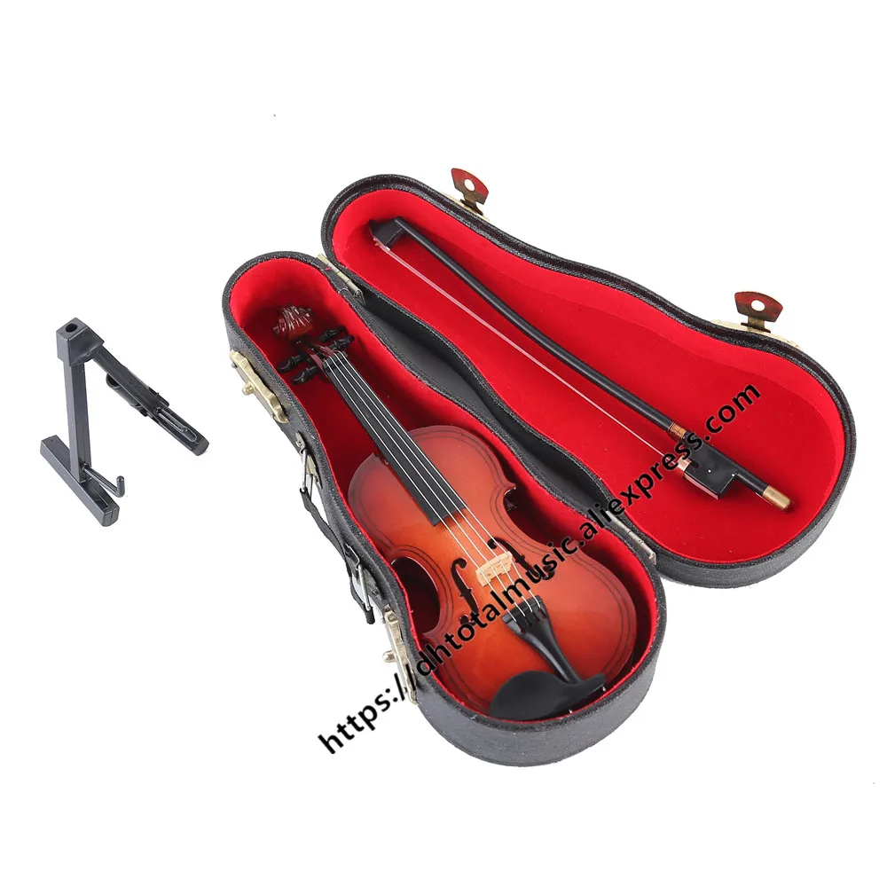 Персонализированная Миниатюрная модель скрипки Реплика с подставкой и чехлом