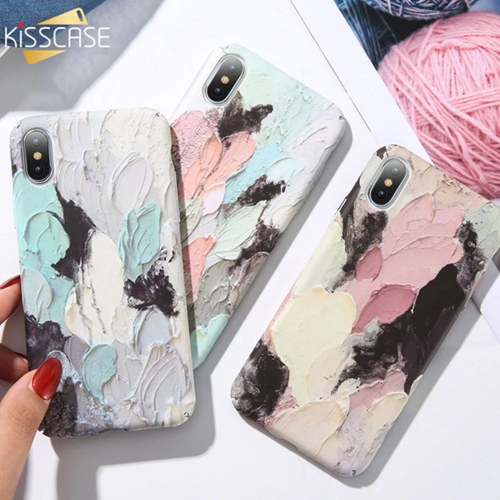 KISSCASE светящийся чехол для iPhone XS Max XR Жесткий ПК девчачий краситель с рисунком 6S 6 7 8