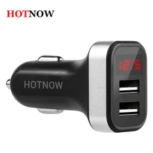Фотография 5V USB Car-Charger with LED Screen Smart Auto Car Charger Adapter Charging for iPhone 7 Samsung Xiaomi Car Mobile Phone chargers