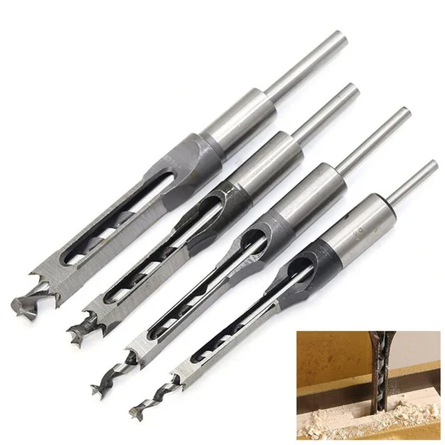 

10mm/16mm Square Hole Mortiser Drill Bit Mortising Chisel Woodworking Electric Drill Tools