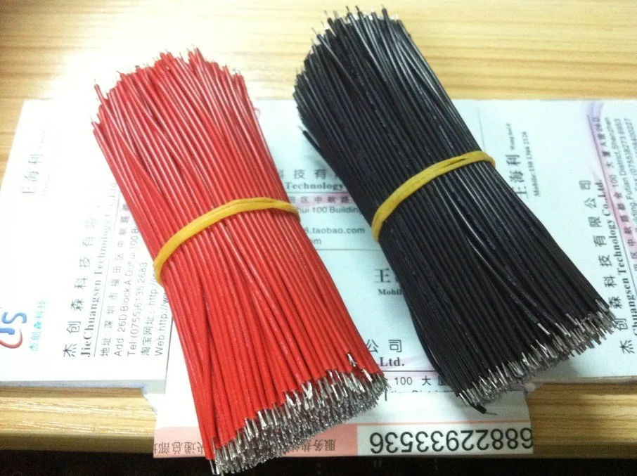 

50pcs 26AWG black red Breadboard Jumper Cable Wires Tinned length 10cm red black each 25pcs