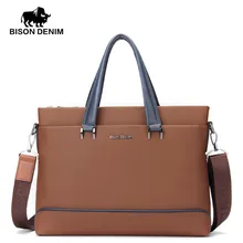 BISON DENIM fashion men bag genuine leather handbag shoulder bags business men briefcase cowhide laptop bag BISON DENIM fashion men bag genuine leather handbag shoulder bags business men briefcase cowhide laptop bag