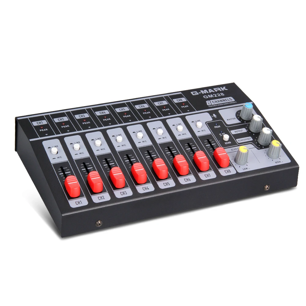 Cheap  G-MARK 8 channels Mini portable mixer audio console Mono/Stereo Sound system Extended for instrumen