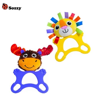 

1pcs Sozzy Eco-friendly Silicone baby Teether with Animail Rattles wholesale!