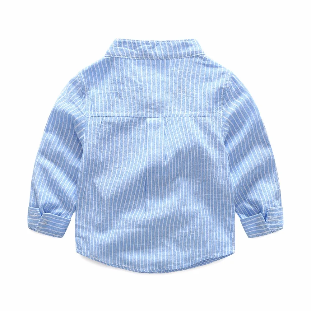 Kimocat/рубашка для маленьких мальчиков и девочек весенне-осенняя рубашка для мальчиков в полоску с длинными рукавами в китайском стиле детские блузки