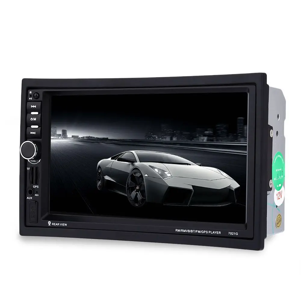 7021G de 7 pulgadas TFT de pantalla táctil del coche de MP5 jugador 2 Din Bluetooth Multimedia FM estéreo Auto Radio GPS mapa control remoto reproducción de vídeo