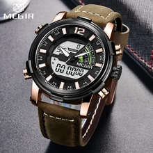 MEGIR, люксовый бренд, мужские светодиодный аналоговые кварцевые часы, мужские военные водонепроницаемые цифровые спортивные часы, мужские часы, Relogio Masculino