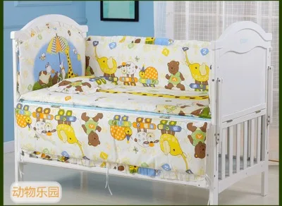 5 шт. детская кровать из чистого хлопка, бампер для кроватки, бампер для детской комнаты, декор для новорожденных, завязанная кроватка, бампер, мультяшная коса для кроватки - Цвет: 7  120-65