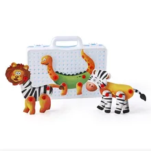 123 шт. детский инвентарь игрушки шурупы для электрической дрели 3D головоломка обучающая для ролевых игр сборка животных блок модель игрушки