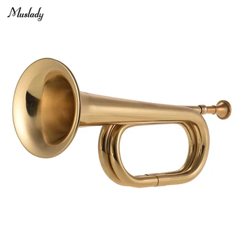 

Muslady B Flat Bugle Call Trumpet Brass Cavalry Horn with Mouthpiece for School Band Cavalry Military Orchestra