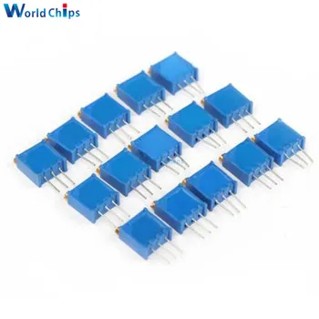 

15Value 100/1K/10K/100K/1MK/200/2K/20K/200K/2MK/50/500/5K/50K/500K Ohm Resistor 3296 Trimmer Pot Variable Resistor Potentiometer
