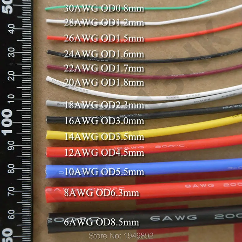 16 AWG гибкий силиконовый провод RC кабель 16AWG 252/0. 08TS OD 3,0 мм луженая медная проволока 1,27 мм квадратная модель самолета провод