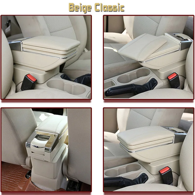 Кожаный Автомобильный подлокотник для ford focus - Название цвета: Beige Classic