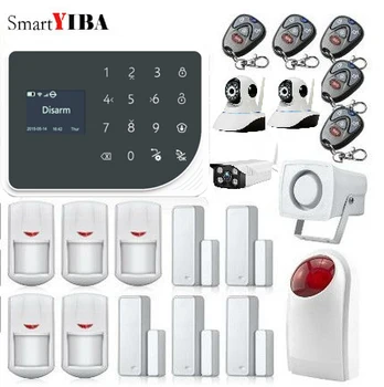 

SmartYIBA Android IOS App Wireless GSM Home Alarm System SIM Smart Home Burglar Security wifi IP HD camera Alarm System