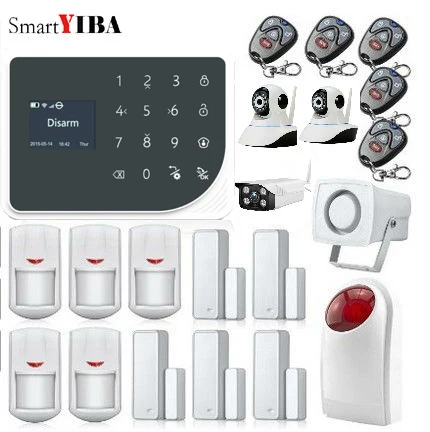 SmartYIBA Android IOS App Wireless GSM Home Alarm System SIM Smart Home Burglar Security wifi IP HD camera Alarm System