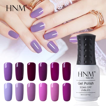 

HNM 8ML Purple Nude Pink Gray Red Series UV Gel Nail Polish Spring Summer Color UV LED Soak Off Hybrid Varnish Paint Stamping