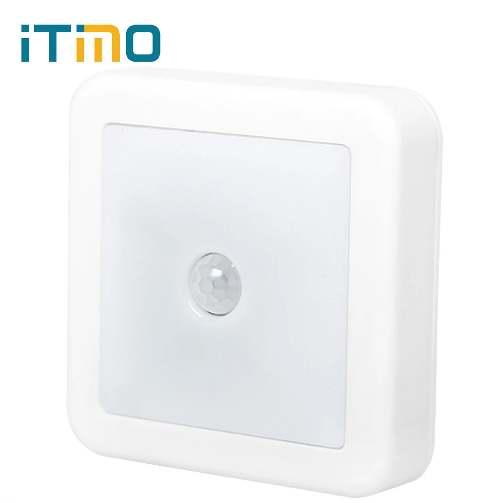 ITimo ضوء و البير مستشعر حركة ليد ليلة ضوء اللاسلكية السرير الجدار مصباح خزانة خزانة مصباح خزانة عرض