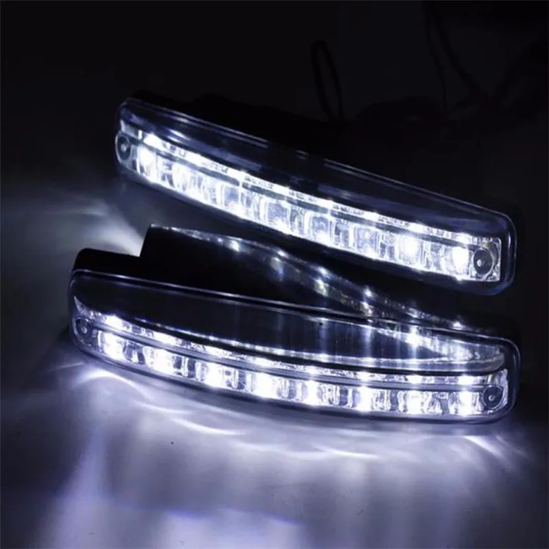 

Auto led light 12V 2pc 8LED Daytime Driving Running Light DRL Car Fog Lamp Waterproof White car light bulbs feb13