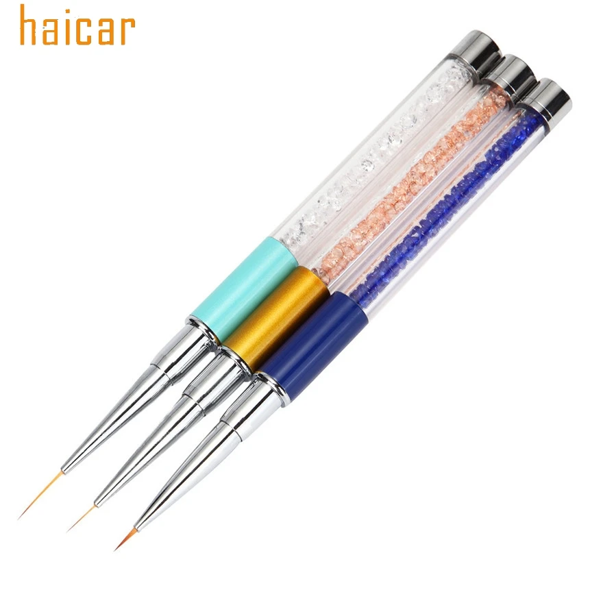 HAICAR ColorWomen 3 шт./лот акриловые кисти для ногтей с алмазным кристаллом кружевные