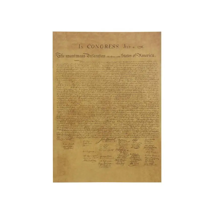 the united states declaration of independence retro poster wall sticker HI