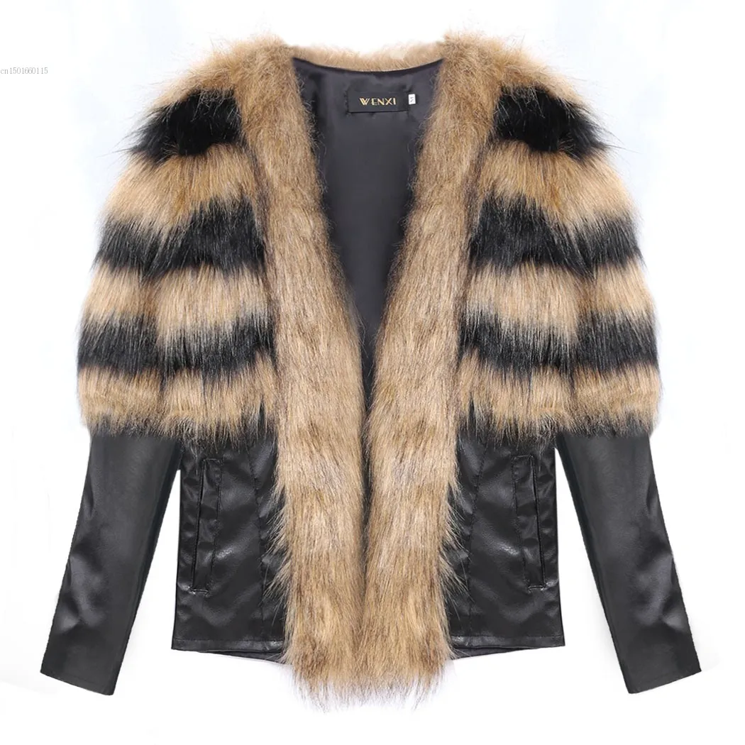 2017 New Winter Women Warm Faux Fur Coat Slim Winter Coat Synthetic