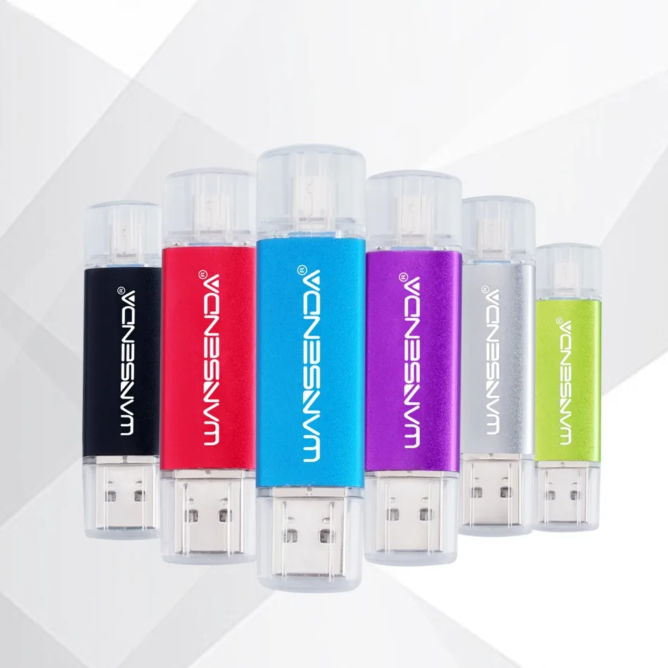 Wansenda USB 3,0 USB флэш накопители Высокое скорость флешки 8 ГБ 16 ГБ 32 ГБ 64 ГБ 128 ГБ двойной интерфейс OTG накопитель для Android системы