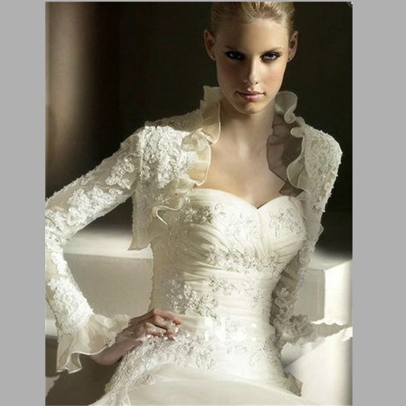 2015-Elegant-Wedding-Jacket-Long-Sleeves-with-Ruffles-Lace-Bridal-Wraps ...