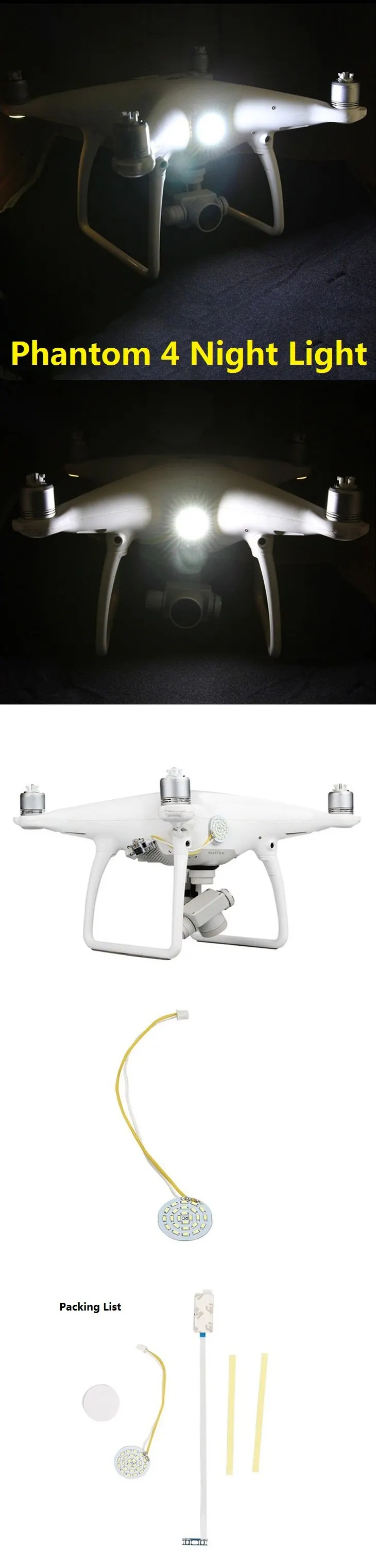 Phantom 4 Ночной светильник светодиодный светильник кольцевой навигационный светильник поисковый светильник круглый светильник из бисера Круглый Точечный светильник для DJI Phantom 4 FPV