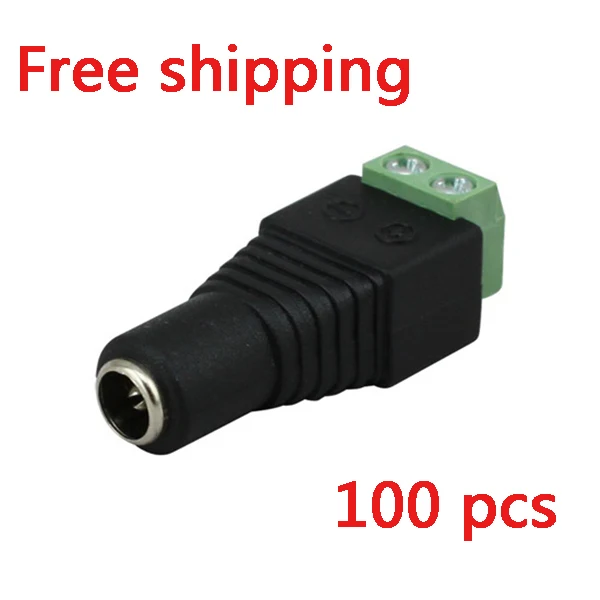 

100pcs 5.5mm x 2.1mm Female CCTV LED DC Power Plug Jack Adapter