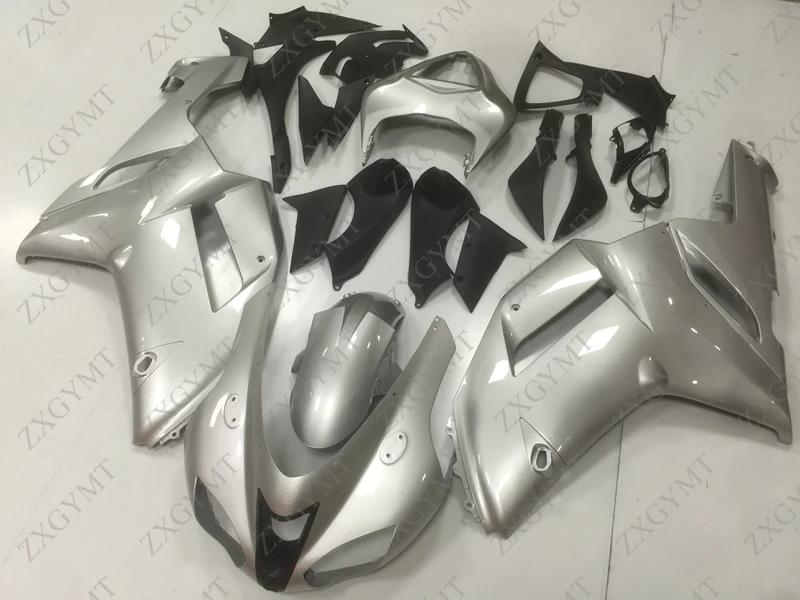 

Full Body Kits for Kawasaki Zx6r 2007 - 2008 Silver Black Plastic Fairings 636 Zx-6r 08 Fairing Kits for Kawasaki Zx6r 07