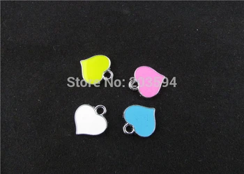 

AE143 20pcs Mixed Enamel Alloy Heart Charms Pendants DIY Jewelry Findings 16x15mm