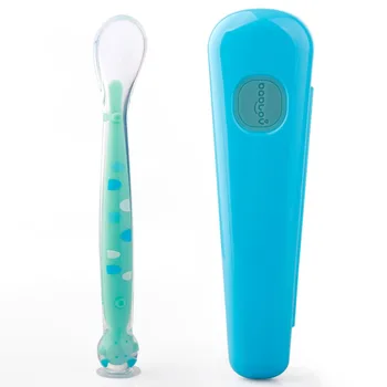 

Infant Soup Spoon Kitchen Cooking Spoon Rice Spoon Children Tableware Healthy Infant Sensing Temperature Silicone spoon