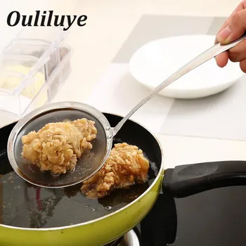 

Low Price Stainless Steel Wire Filter Mesh Colander Soup Oil Strainer Flour Colander Sieve Tea Infuser Spoon Kitchen Gadgets