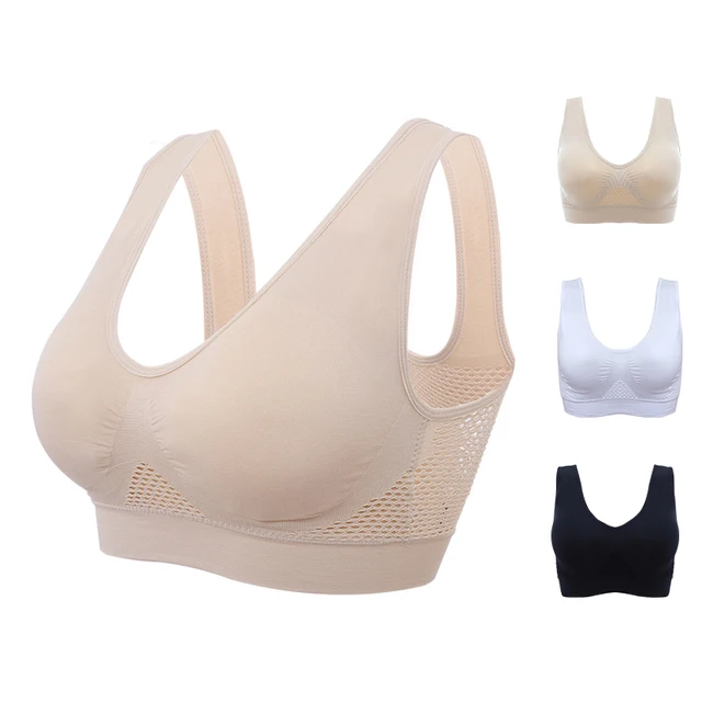 WANAYOU-Sujetador deportivo transpirable para mujer, Sujetador deportivo acolchado ahuecado, S-2XL, XXXL, de talla grande, para gimnasio, correr, Fitness, Yoga WANAYOU-Sujetador deportivo transpirable para mujer, Sujetador deportivo acolchado ahuecado, S-2XL, XXXL, de talla grande, para gimnasio, correr, Fitness, Yoga