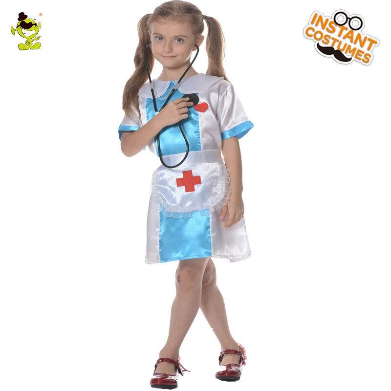 Little Girl Nurse Costumes Halloween Career Role Play -8902