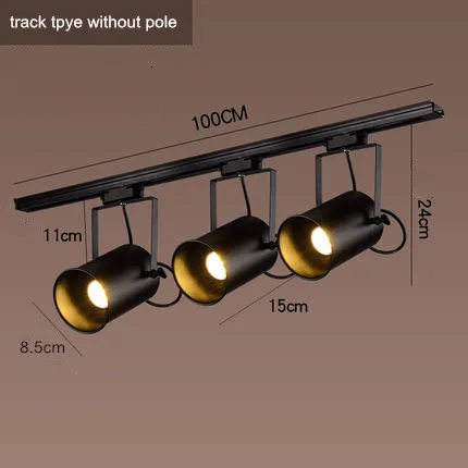 Современный светодиодный светильник на рельсах, светильник для магазина одежды, витрины, выставочный Точечный светильник, Домашний Светильник, точечные светильники - Испускаемый цвет: 3 heads with pole